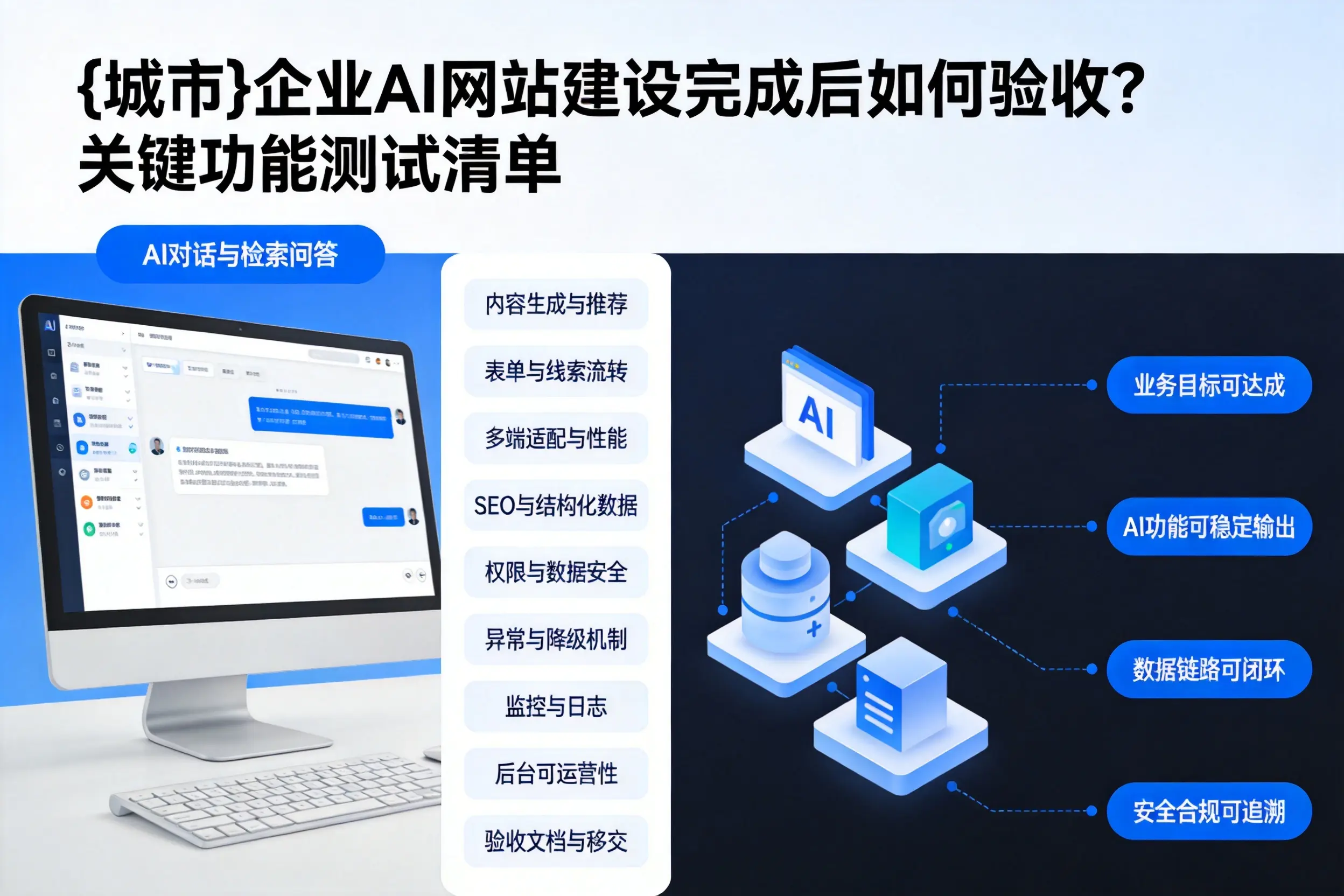 北京企业AI网站建设完成后如何验收?关键功能测试清单