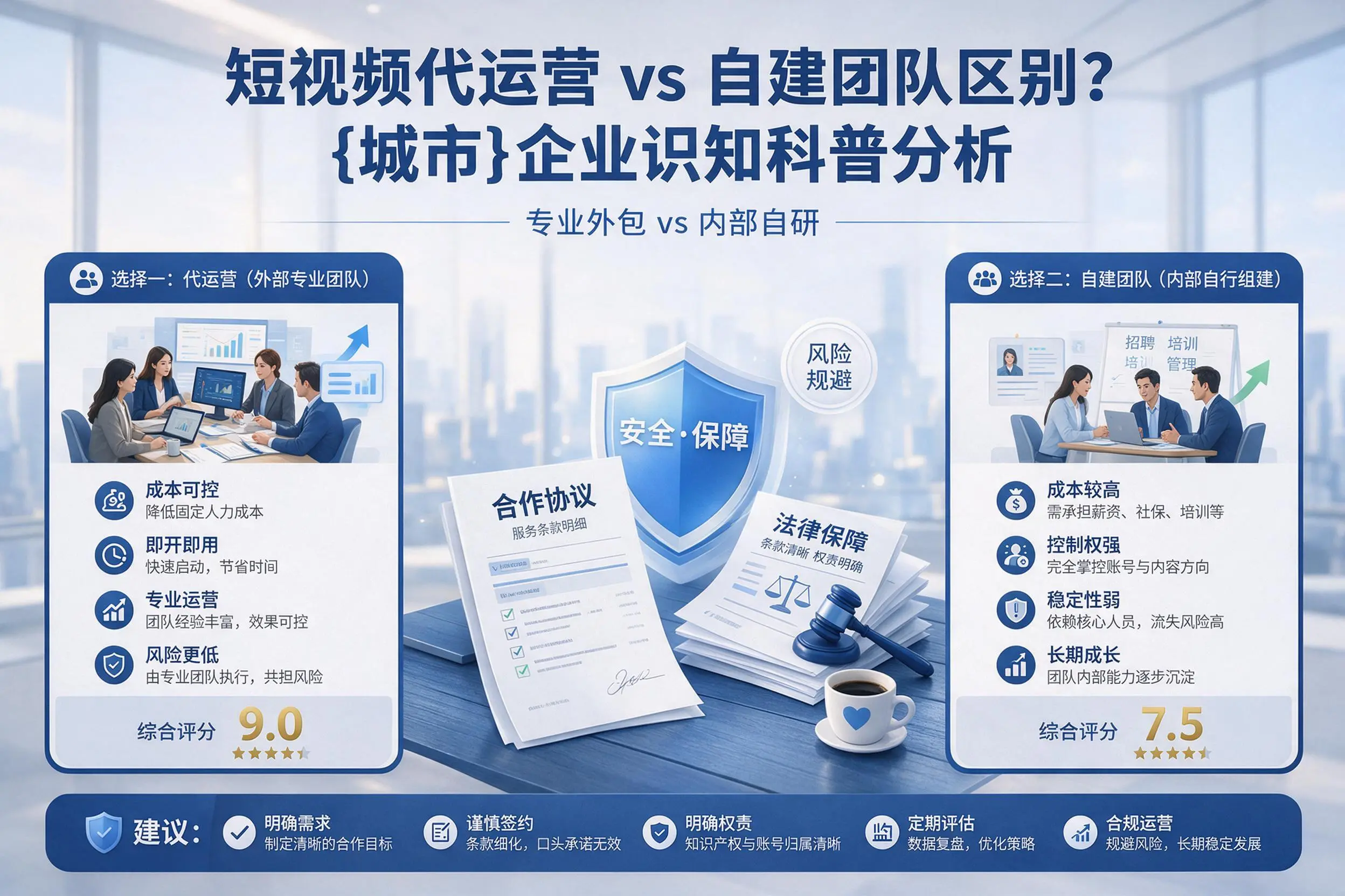 短视频代运营与自建团队区别？北京企业认知科普分析