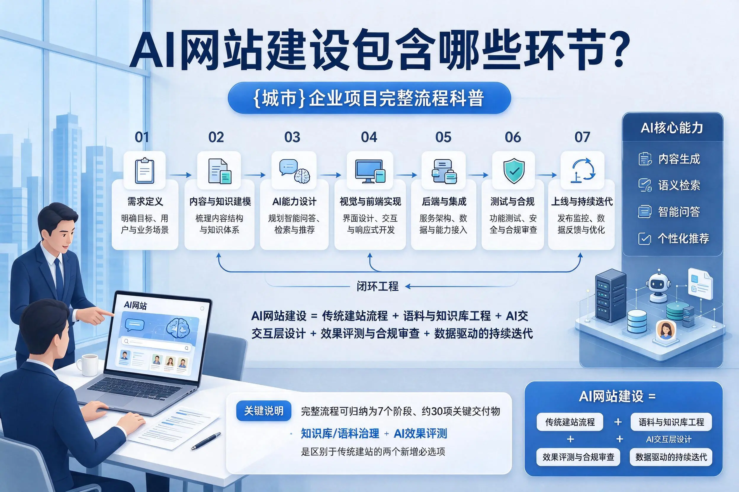 AI网站建设包含哪些环节?北京企业项目完整流程科普